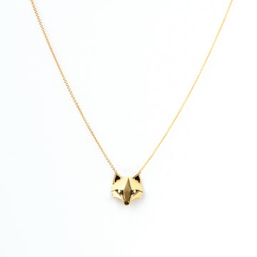 Fox Necklace with adjustable chain in 18k Yellow Gold