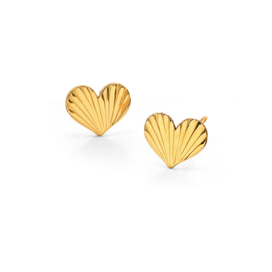 Heart Earrings in 18k Yellow Gold-Medium