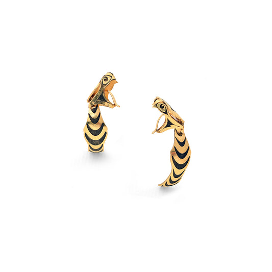 Snake Earrings in 18K Yellow Gold - Small