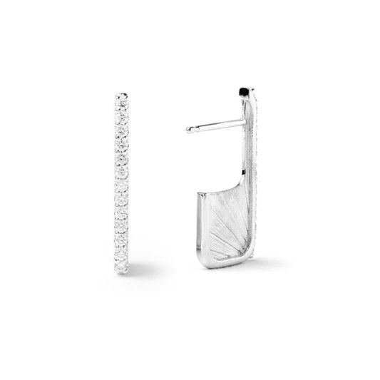 Huggie Earrings in 18K White Gold - Large