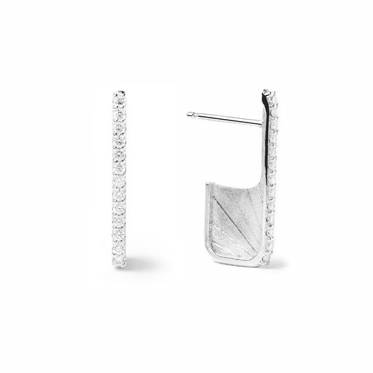 Huggie Earrings in 18K White Gold - Large