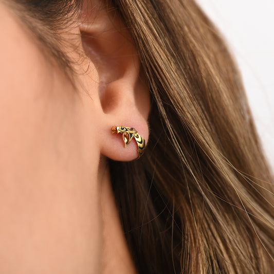Snake Earrings in 18K Yellow Gold - Small