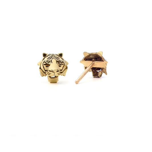Tiger Earrings in 18K Yellow Gold - Small