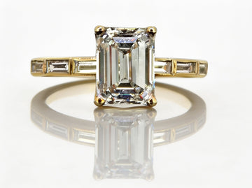 2.57CT Emerald Cut LG Diamond Engagement Ring