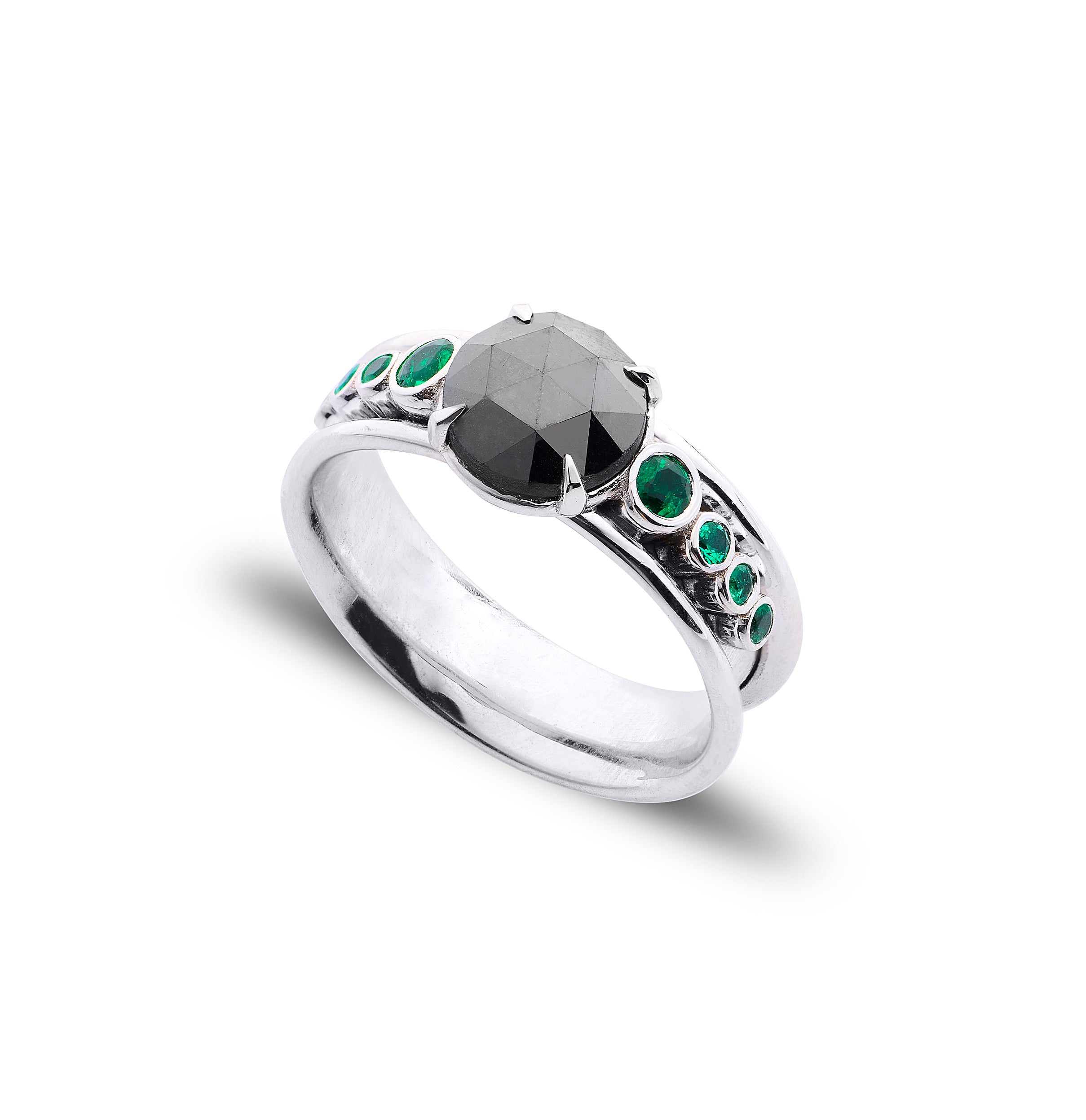 2.16CT Rose Cut Black Diamond Engagement Ring – Adam Foster Fine