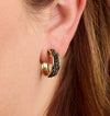 Black Diamond Hoops in 18k Yellow Gold-Medium