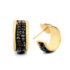 Black Diamond Hoops in 18k Yellow Gold-Small