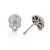 Skull Earrings with Diamond Eyes in White Gold