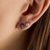 Skull Earrings with Diamond Eyes in White Gold