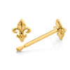 Fleur-de-lis Earrings in 14k Yellow Gold--Tiny