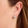 Diamond Starburst Earrings in 18k White Gold