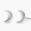 14k White Gold Crescent Stud Earrings