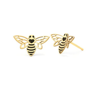 Bumblebee Stud Earrings in 18K Yellow Gold - Large