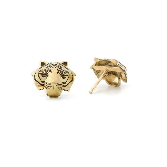 Tiger Earrings in 18K Yellow Gold - Medium