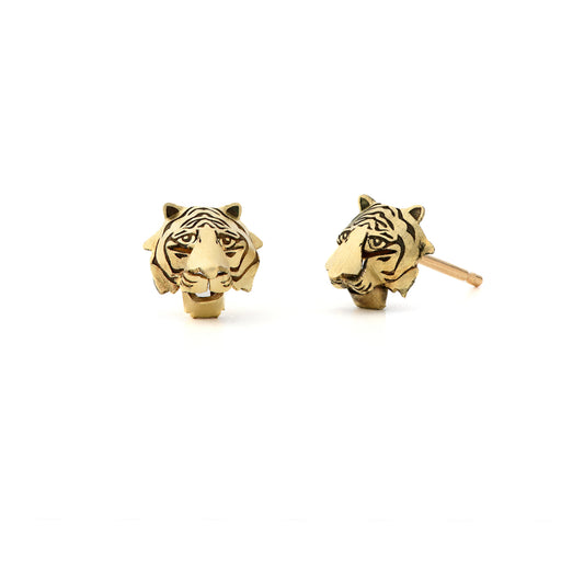 Tiger Earrings in 18K Yellow Gold - Small